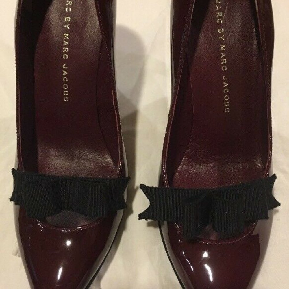 Marc by Marc Jacobs Burgundy Bow Patent Pumps